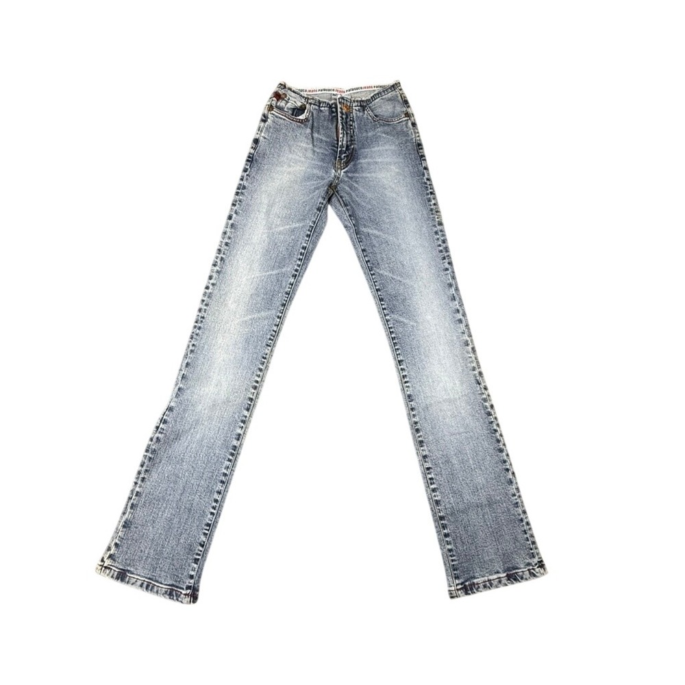 Parasuco Jeans USA Women Light Wash Straight Leg Frayed Waist 8029DMV Size 24